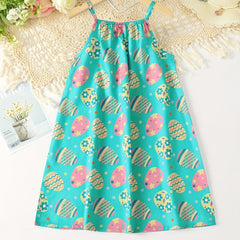 Toddler Girls Egg Graphic Princess Cami Dress For Party