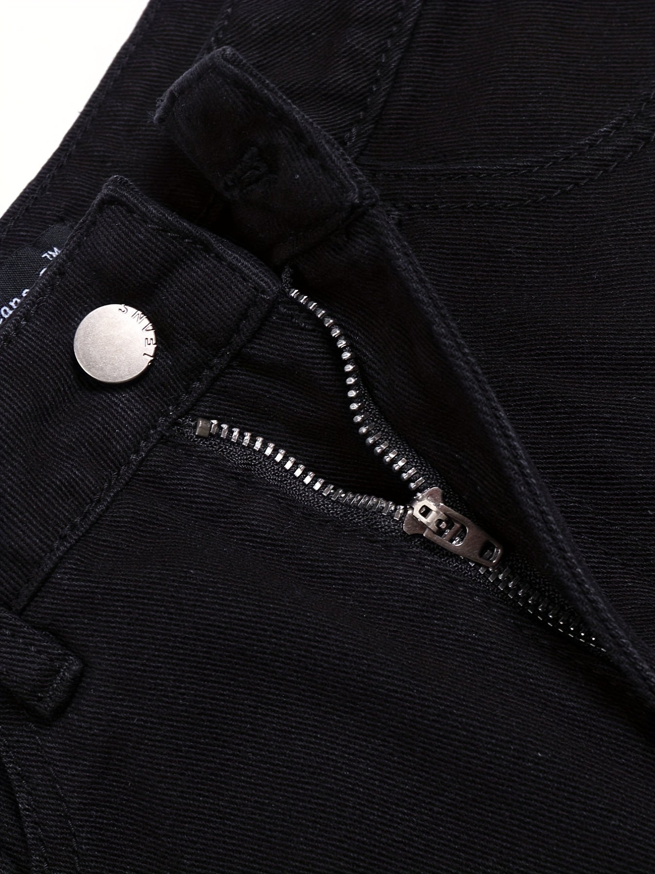 Button Fly Asymmetrical Denim Shorts
