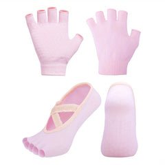 Fitness Gloves & Toeless Yoga Socks Set - Improve Performance