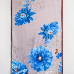 Silk Scarf Female Flower Printed Long Shawl Wrap