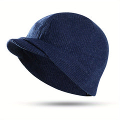 Men's Casual Warm Knitted Beanie Outdoor Ear Protection Wool Thickened Hat