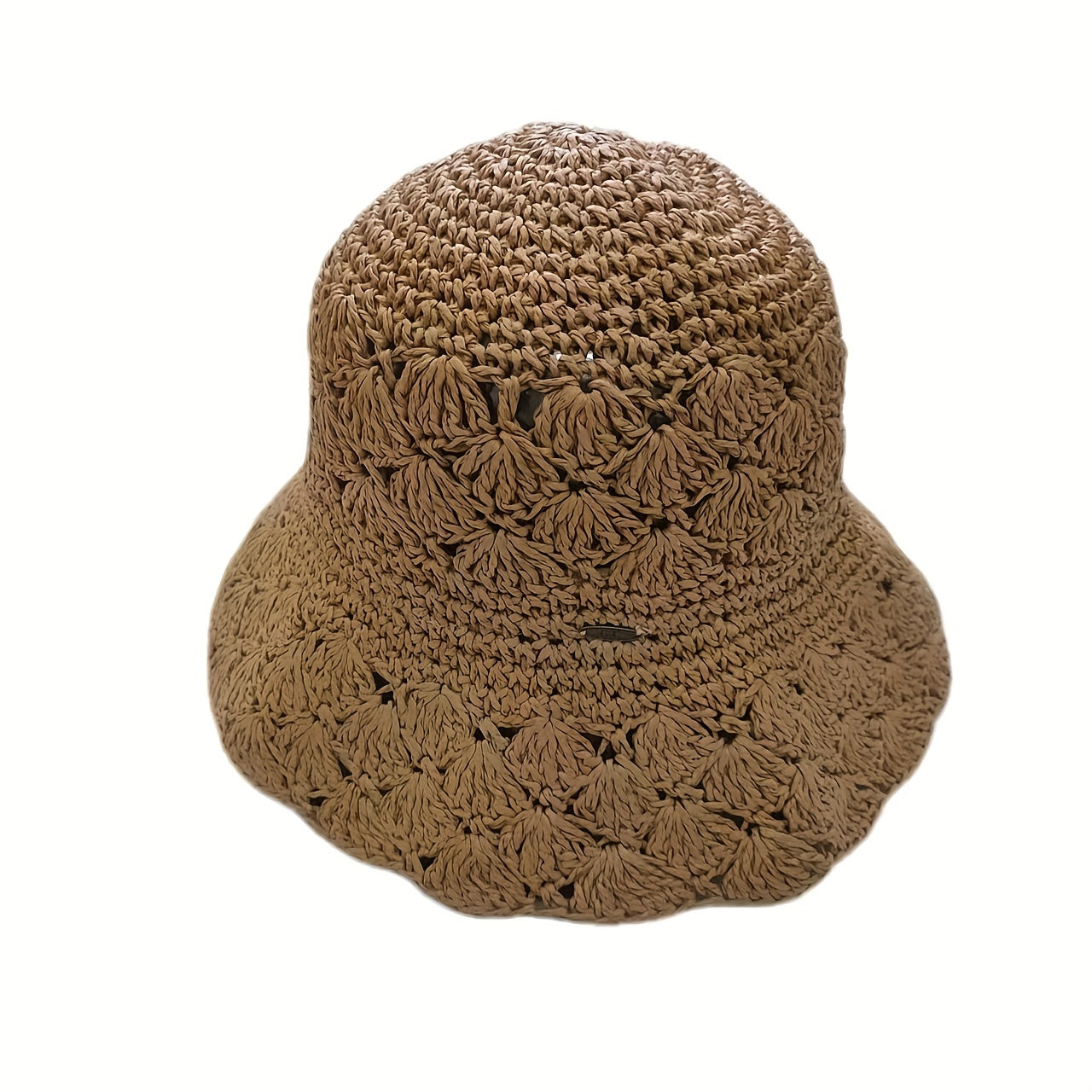 Boho Hollow Straw Cloche Hat Women Breathable Bucket Hat