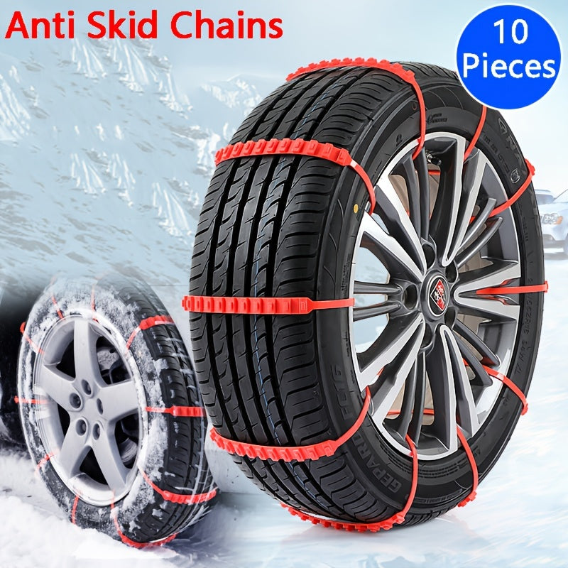 10pcs Snow Anti-Skid Tire Chains Safety Chains Car Accessories