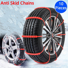 10pcs Snow Anti-Skid Tire Chains Safety Chains Car Accessories