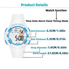 Kids Casual Waterproof Electronic Watch Soft Strap Wrist Watch