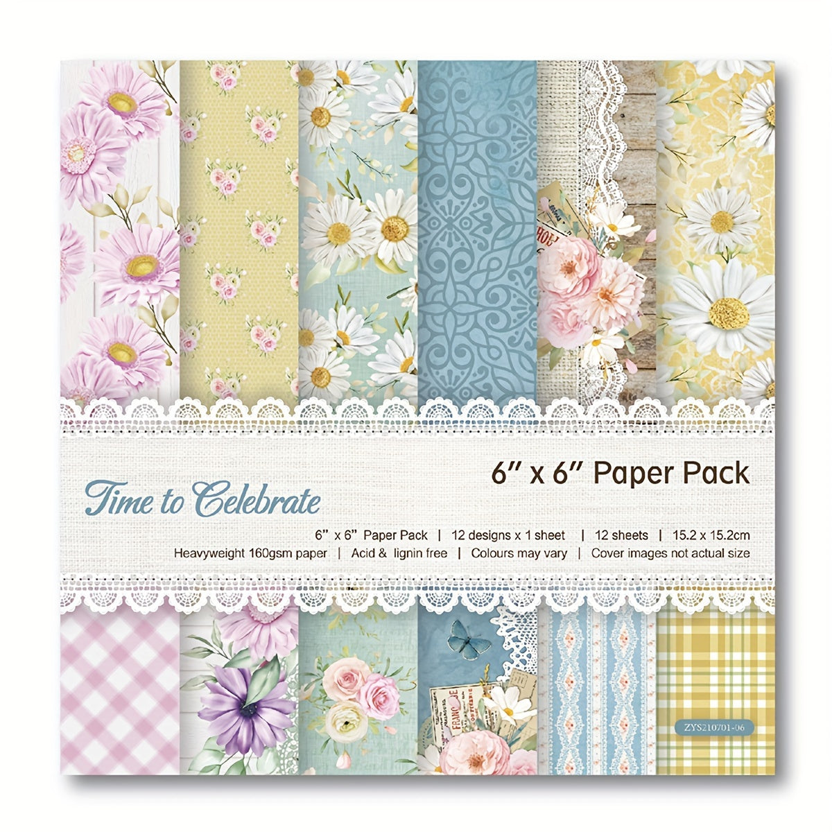 12pcs Rose Puppy Pattern Decor Paper DIY Scrapbook Background