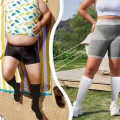 3 Pairs Plus Size Compression Socks 15-20 mmHg Wide Calf for Women & Men