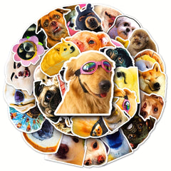 50 Sheets Net Red Dog Graffiti Sticker Waterproof Cartoon Decoration