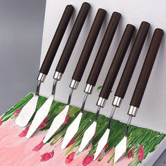 7pcs Stainless Steel Painting Spatula Set for Art Tools Cake Baking