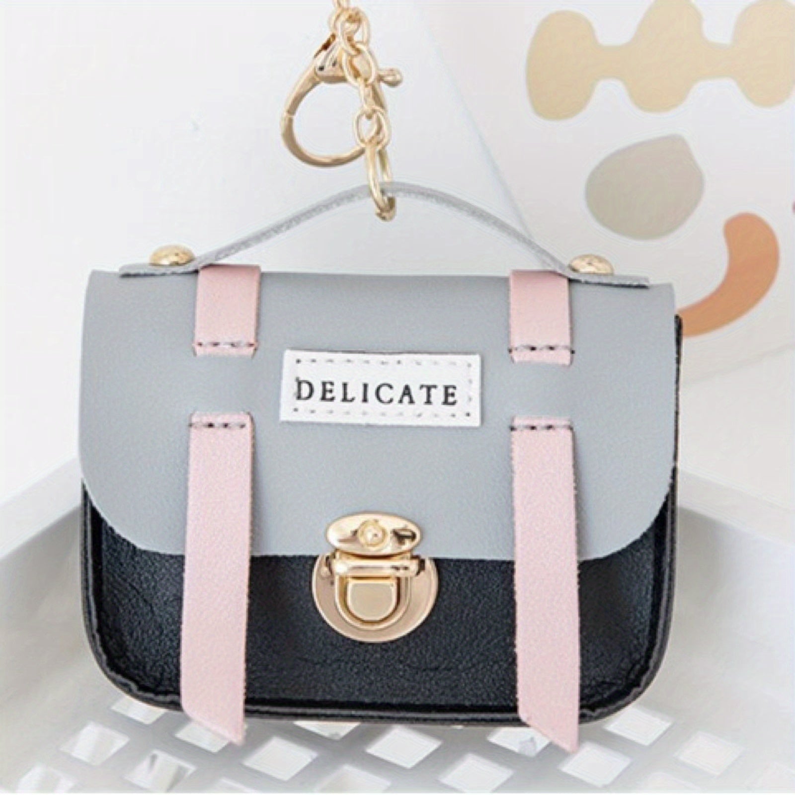Kids Coin Purse Mini Wallet Cover Lock Small Bag Key Chain Pendant