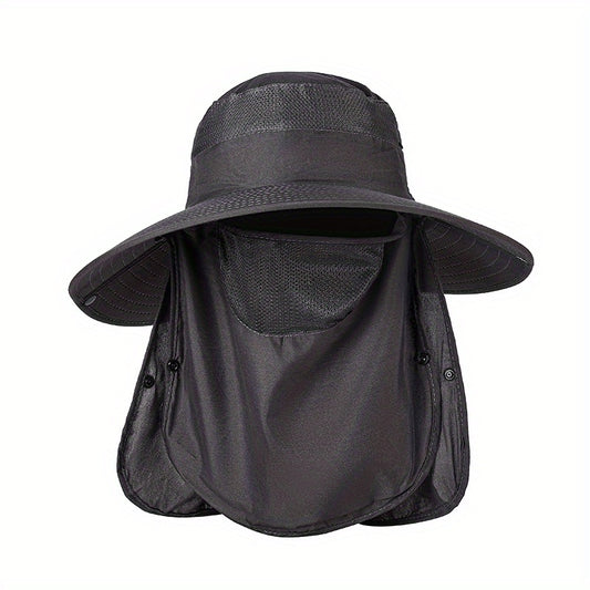 Outdoor Sunscreen Anti-mosquito Hat w/ Facecover for Camping Hiking Fishing