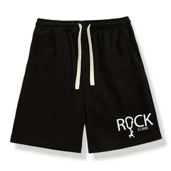 Men's Rock Climb Print Shorts Casual Stretch Drawstring Shorts