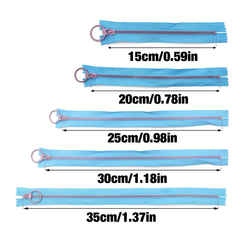 10pcs 3 Resin Zipper Ring Slider DIY Handcraft Sewing Bags Wallet