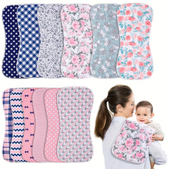 2 Pack Cotton Baby Burp Cloths Soft For Baby Girls