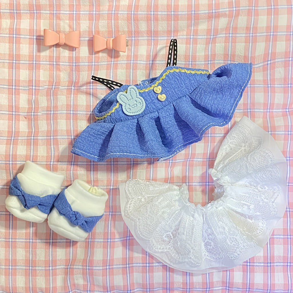 Doll Clothes Skirt Lace Hairpin Shoes Doll Not Included