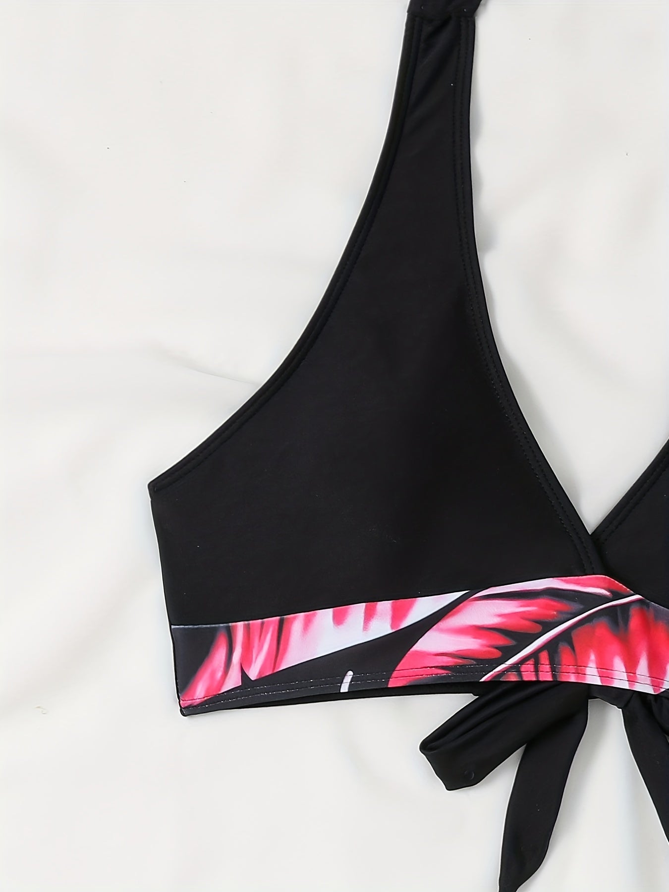 Tropical Leaf Print High Stretch Bikini Set