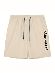 Men's Letter Print Athletic Shorts for Summer
