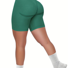 High Waist Butt Lifting Biker Shorts Tummy Control Yoga Gym Shorts