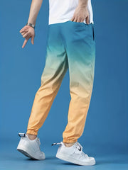 Men's Ombre Drawstring Joggers Loose Fit Pants for Spring Autumn