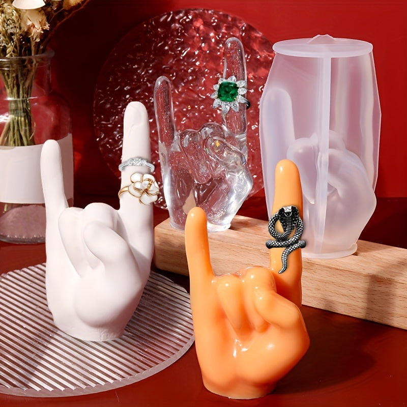 Large Rock Gesture Silicone Mold for Resin Ring Holder Candle Making