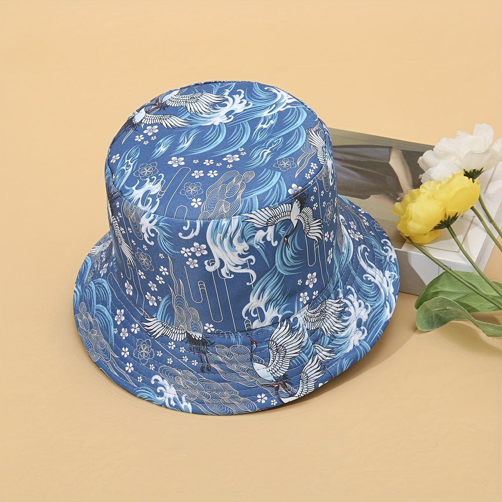 Auspicious Cloud Print Fisherman Hat Spring Summer Sunshade Sunscreen