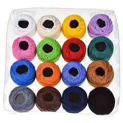 16pcs Cross Stitch Embroidery Set Portable Crochet Cotton Thread DIY Knitted