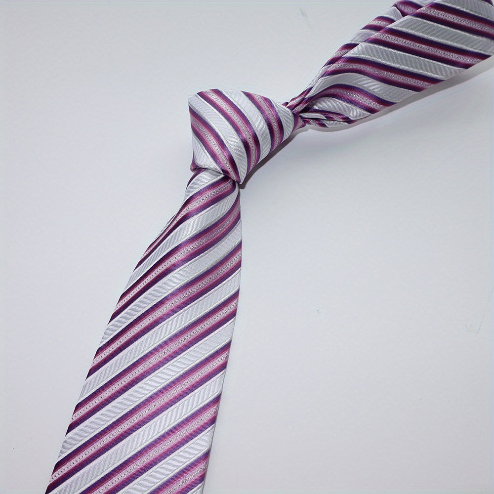 1200 Needles Men's Classic Stripe Neck Ties - Dark Party Gift