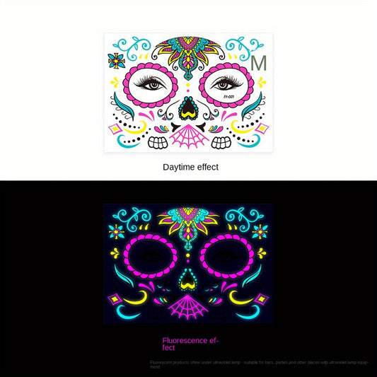 Luminous Fluorescent Stickers Halloween Dress Party Tattoo Stickers