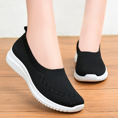 Women's Mesh Breathable Slip On Canvas Sneakers Low Top Shoes