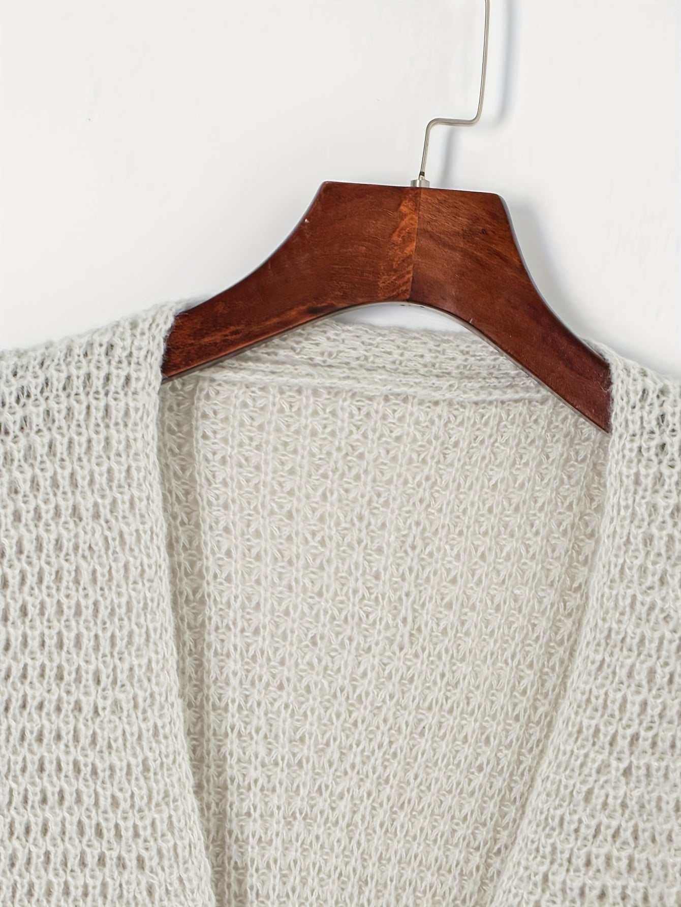 Solid Chunky Drop Shoulder Long Sleeve Open Front Cardigan