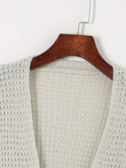 Solid Chunky Drop Shoulder Long Sleeve Open Front Cardigan