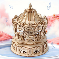 DIY Wooden Horse Music Box 3D Puzzle Educational Gift