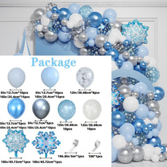 Snowflake Balloon Garland Arch Kit Winter Wonderland Party Decorations