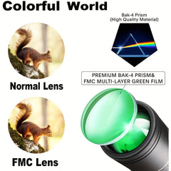 16x52 HD Monocular Wide Field View Night Camping Travel Bird Watching