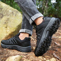 Men's Low Top Hiking Boots Comfortable Non Slip Lace Up Shoes