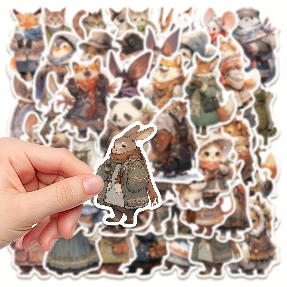 50pcs Winter Animal Series Phone Case Graffiti Stickers