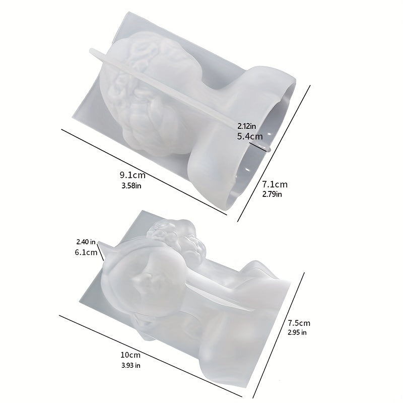 3D Candle Silicone Mold Closed Eye Girl DIY Ornaments Plaster Statue Mold