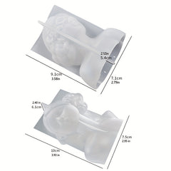 3D Candle Silicone Mold Closed Eye Girl DIY Ornaments Plaster Statue Mold