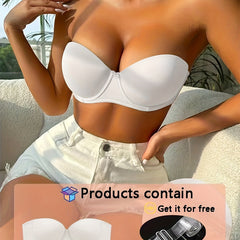 Strapless Solid T Shirt Bra Comfy Push Up Bra Women Lingerie