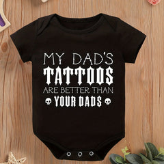 Baby Boys Daddy's Tattoos Onesie Short Sleeves Summer Onesies