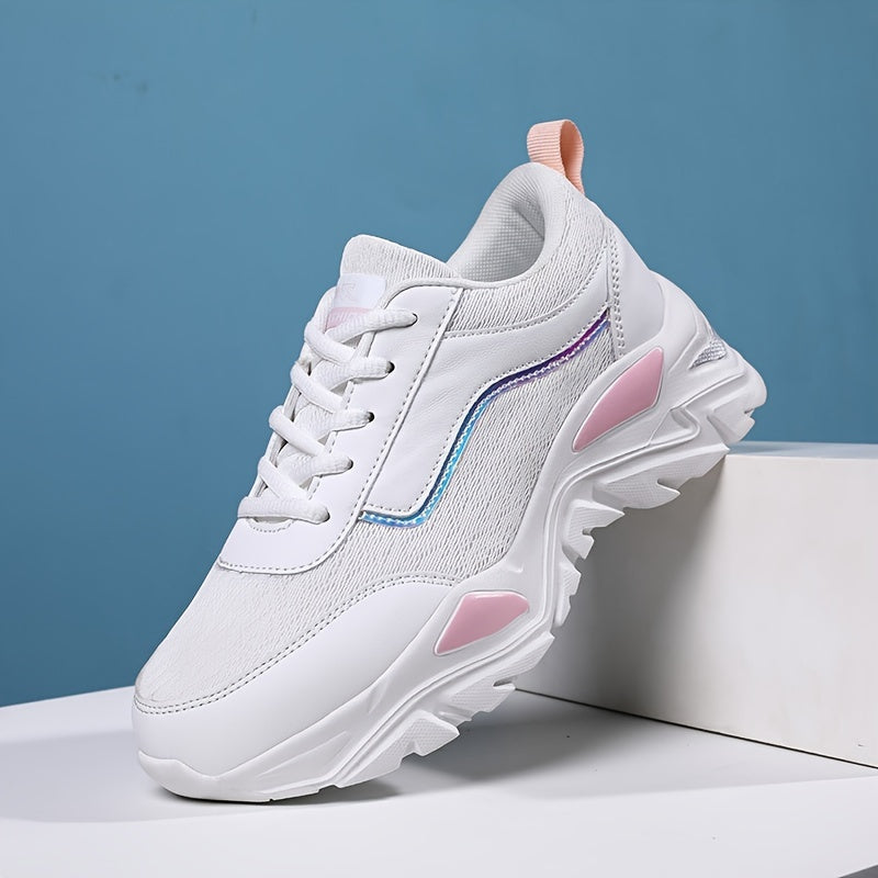 Women's Chunky Sneakers Mesh Lace Up Running Shoes
