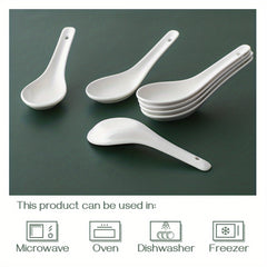 6pcs 13 46 Cm Ceramic Soup Spoon Set for Appetizer Cereal Ramen Dessert
