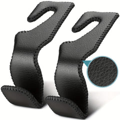 2Pcs Leather Hanger Hooks Instantly Upgrade Car Interior Handbag Holder