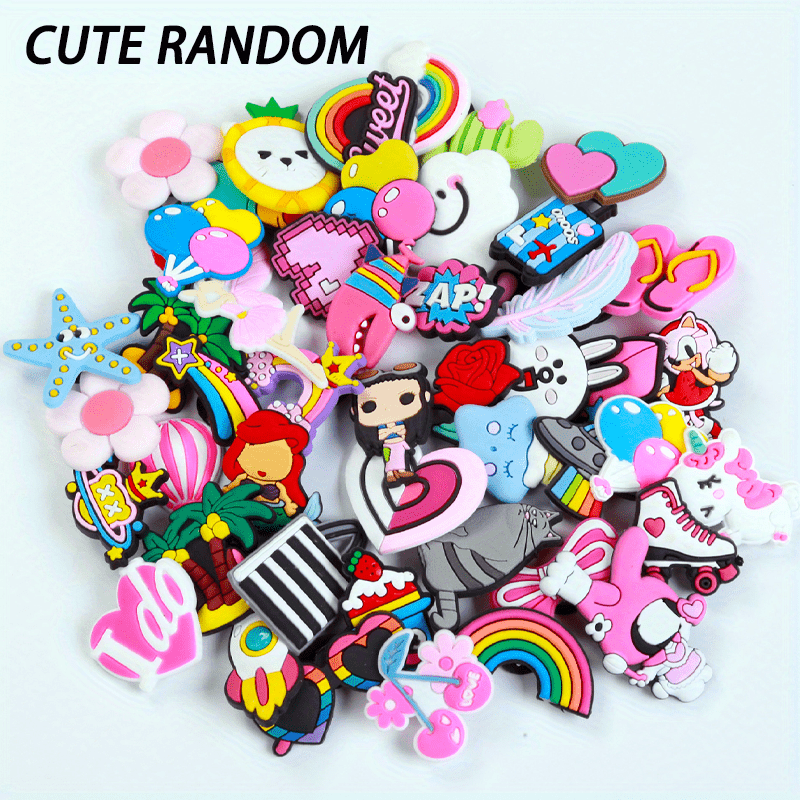 30PCS 50PCS Random Cartoon Anime Shoe Charms For Crocs And Shoe Decor