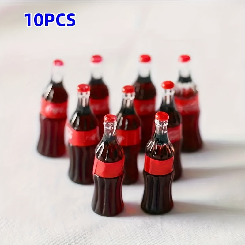 10pcs Mini Cola Bottle Resin Pendants for Decor