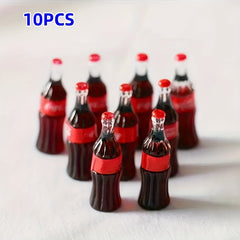 10pcs Mini Cola Bottle Resin Pendants for Decor