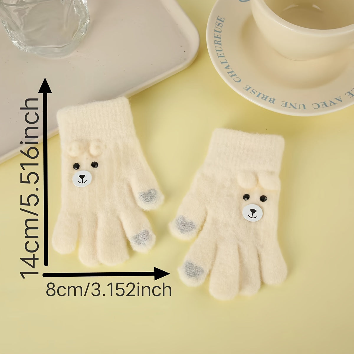 Cartoon Touch Screen Gloves Knit Gloves Winter Thickened Warm Gloves