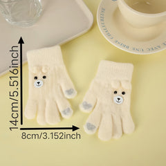 Cartoon Touch Screen Gloves Knit Gloves Winter Thickened Warm Gloves