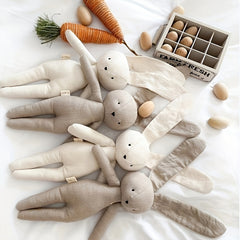 Gray & Striped Bunny Doll Soft Plush Rabbit Toy Adorable Baby Gift