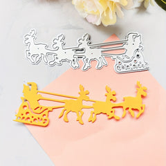 1pc Christmas Style Christmas Deer Pull Old Man Metal Cutting Dies Stencils